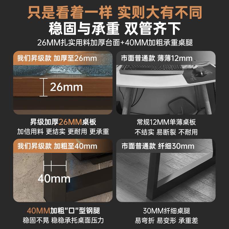 双人电脑桌台式电竞桌l型书桌书架一体桌并排家用办公桌转角桌子