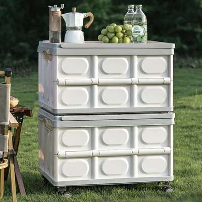 户外小拉车露MNP营收箱手提野营置车物箱载后备箱整理野箱纳餐储