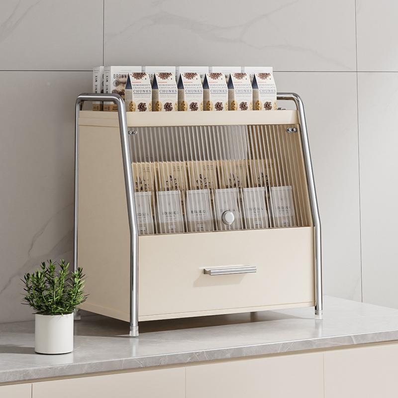 拉碗碟纳收架厨房置物抽架双层放WDJ-3035碗盘沥水架密封碗柜碗筷