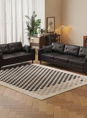 客小厅202奶5新款现代简44712约油风豆腐块双直排出租房户型布艺