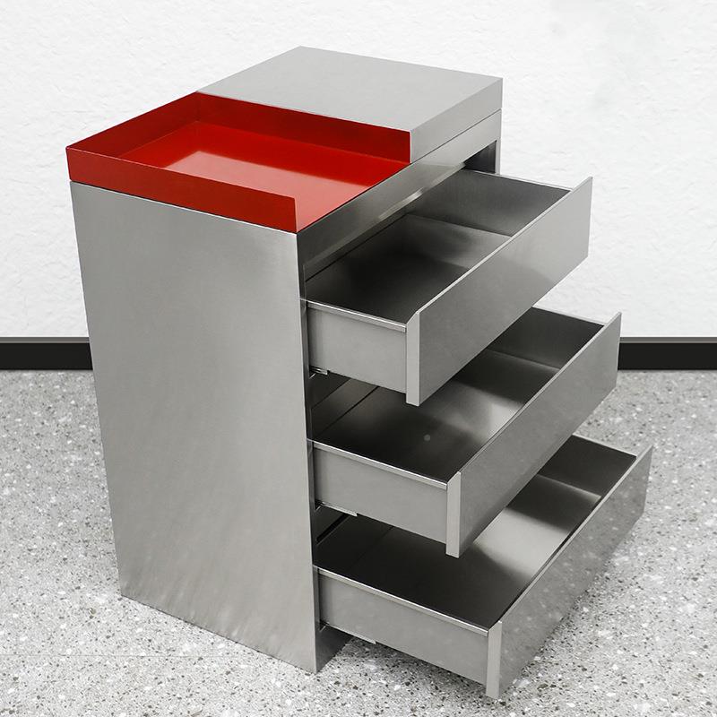 工不锈钢理发台店具纳柜美发柜子发廊工具收储物柜带985抽屉推车