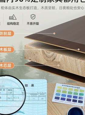 实木生态板餐边柜柜F5M799J9靠墙一体厨房橱客厅奢物柜轻酒柜家用