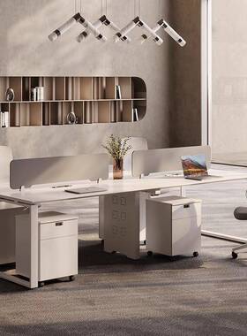 职办6椅公桌组合办公桌椅现代简约4EBK//8人位职员电脑屏员风位