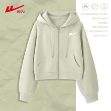 回力短款卫衣女2025新款爆款今年流行的小个子连帽卫衣外套女春秋