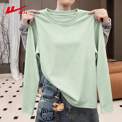 回力女圆筒长袖t恤2025年新款