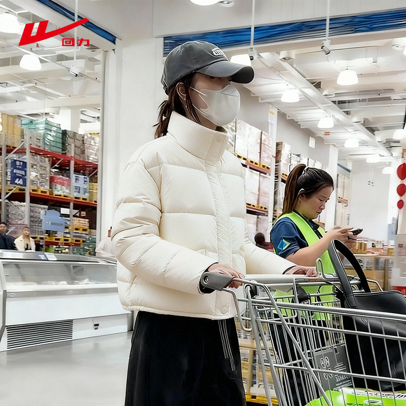 回力女短款立领面包服2025新款