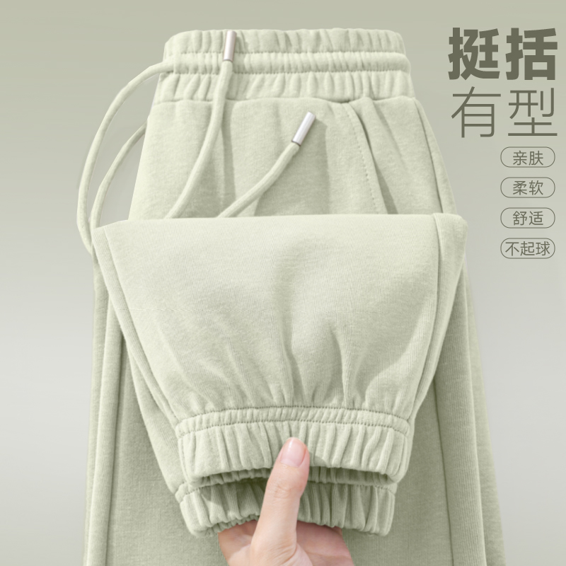 回力绿色休闲裤子束脚运动卫裤