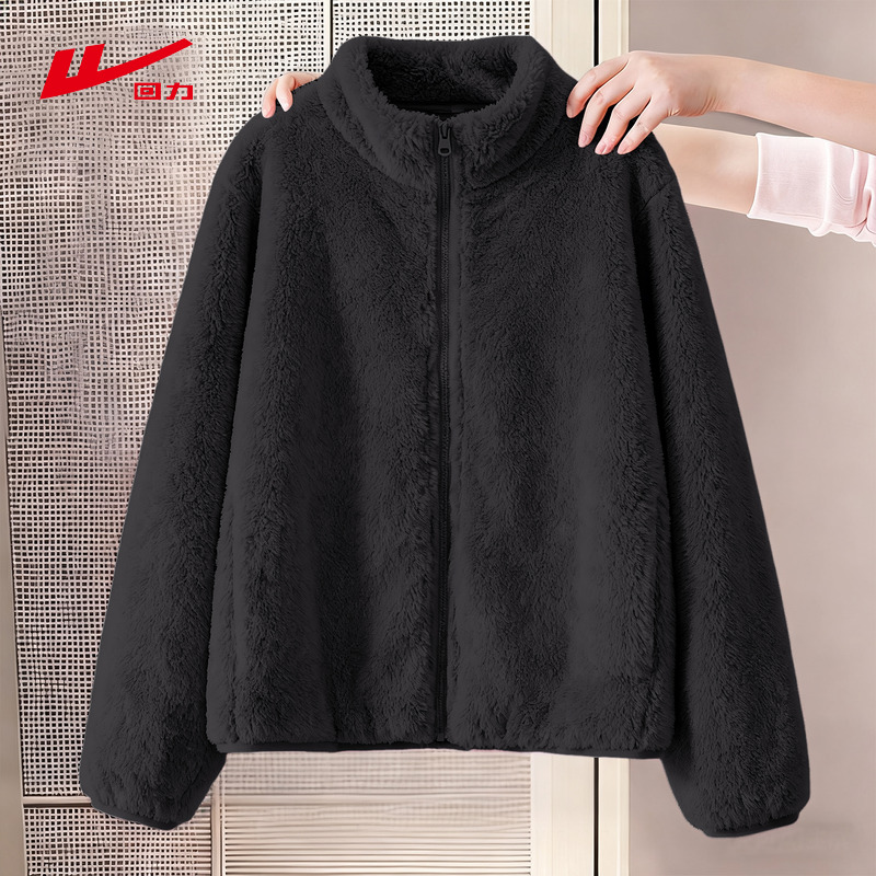 回力女立领开衫冬季2025年新款