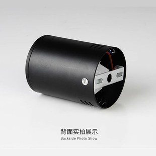 筒灯led免开孔黑色12w24w圆形吸顶吊线灯客厅店铺商用桶灯 cob明装