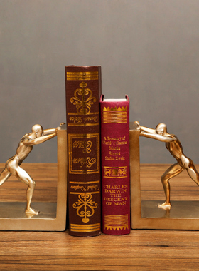 办公室高端书架书立摆件轻奢高档酒柜展示书房书柜书挡推书装饰品