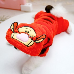 小狗狗衣服比熊泰迪博美加厚珊瑚绒宠物服饰春秋冬装小老虎四脚衣