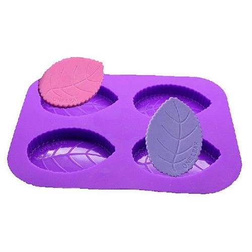 极速4 Hole Leaves Soap Mold Silicone Cake Mold Pastries
