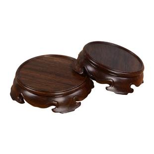 l黑景檀圆形佛像底座实木盆摆件石器花瓶茶玉壶奇底座X1sykLMTEZM