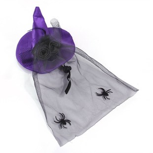 Headgear Dog Black Pet Gauze Hat Funny Halloween New Cat