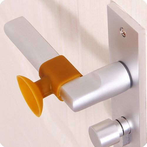 好货Practical Door Handle Silicone Anticollision Sucker Home