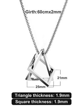 极速Fashion Simple Geometric Interlocking Pendant Necklace f