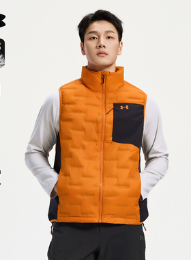 安德玛UA官方700蓬羽绒马甲徒步登山轻薄90鸭绒防风保暖羽绒服男