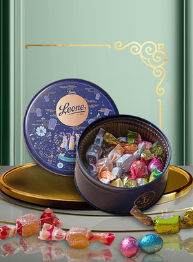 Leone蕾欧娜团圆什锦软糖巧克力金属礼盒 高端设计感礼品送礼