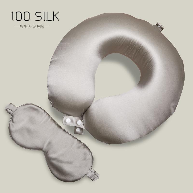 新款直销6A级100%桑蚕护颈颈U枕U形枕头颈枕旅行睡眠午休枕重磅真