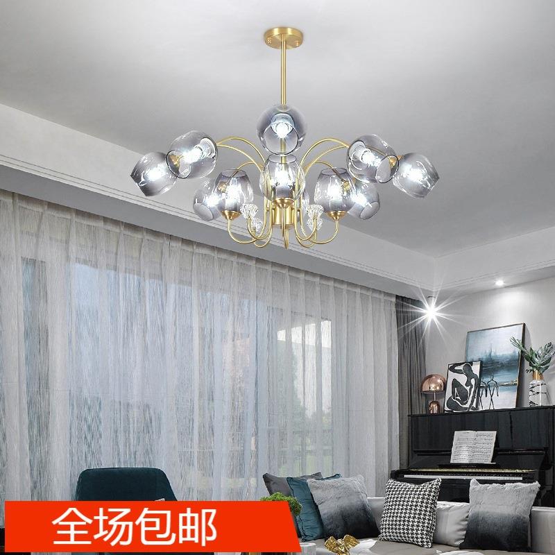 新款直销全铜客厅吊灯后现代简约卧室创意个性2020年新款网红餐厅