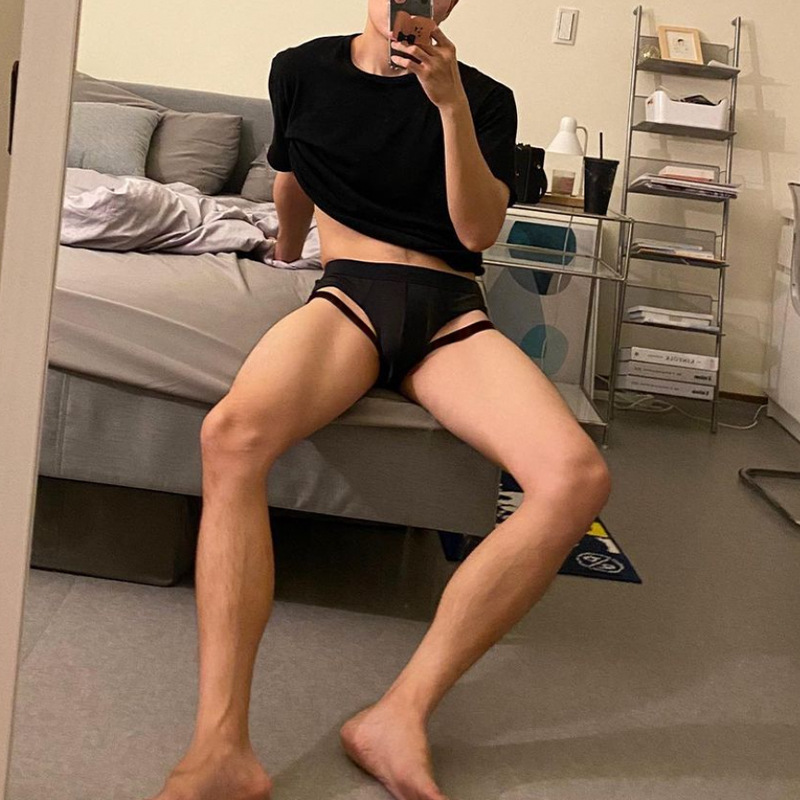Temu同款个性男士内裤性感低腰内裤男提臀运动透气三角裤衩AD769