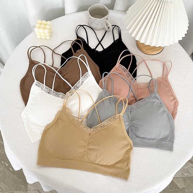 新款直销2022新款蕾丝裹胸性感吊带内衣女无钢圈聚拢少女美背文胸