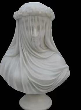 直销新款跨境艺术女子面纱摆件设计装饰白色雕像神秘复古北欧家居