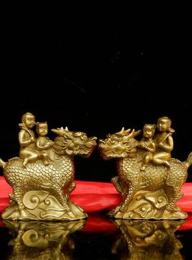 新款直销黄铜麒麟摆件 单人送子麒麟 双人送子麒麟