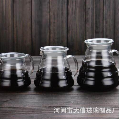 新款直销玻璃咖啡壶高硼硅耐热云朵壶过滤杯家用时尚手冲分享壶奶