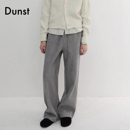 Dunst2026冬季新品中性款休闲裤logo刺绣细节针织阔腿裤UDPA6D121