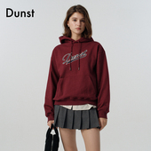 Dunst2025新品 中性简约复古字母刺绣贴布logo连帽卫衣UDTS5A118