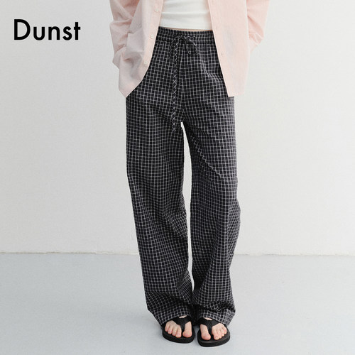 Dunst2026夏季新品中性家居服式长裤抽绳调节格纹休闲裤UDPA6B121