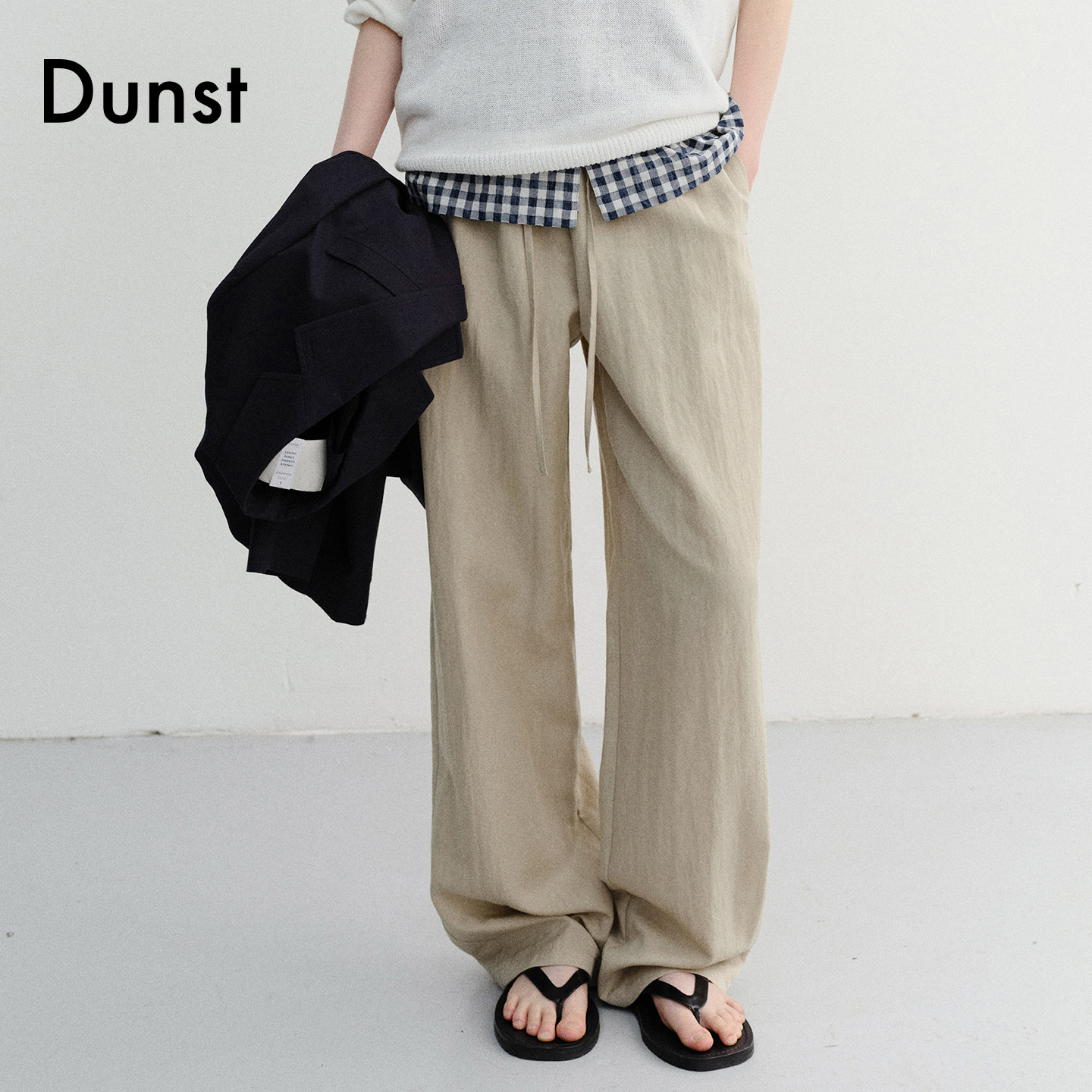 Dunst2026夏季新品女士简约直筒版型百搭款束腰休闲裤UDPA6B221