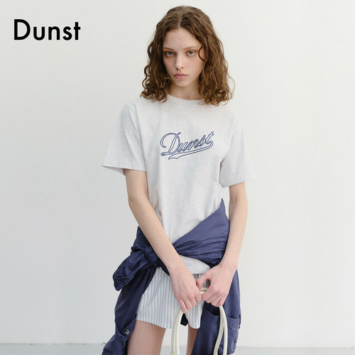 Dunst【允熙yunnnie同款】26夏复古字母链logo印花T恤UDTS5B131