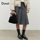 蝴蝶结装 Dunst冬季 女士半身裙显腿长中长款 饰百褶裙UDSK4D223