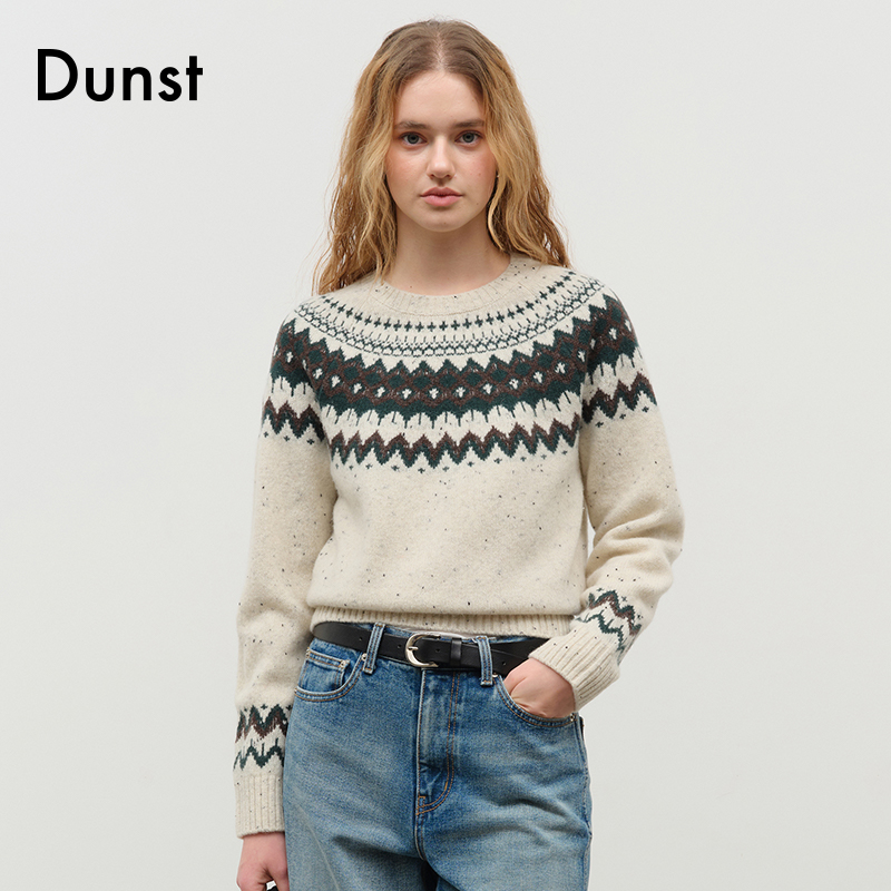 费尔岛羊毛毛衣Dunst圆领