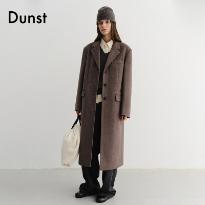 Dunst2025冬季新品女士基本款开司米单排扣大衣外套UDCO5D222