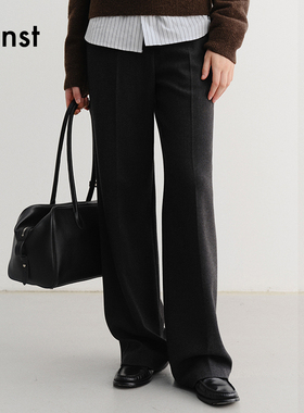 Dunst2025冬季新品女士干练简约微宽松直筒休闲裤UDPA5D221