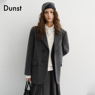 羊毛西装 中性风前襟层叠式 夹克UDJA5D121 新品 Dunst2025冬季