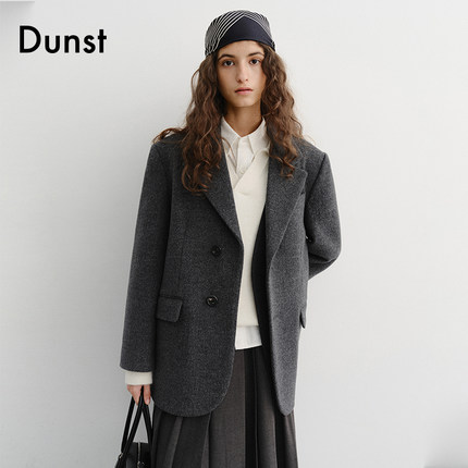 Dunst【白逸帆同款】25冬季新品前襟层叠式羊毛西装夹克UDJA5D121