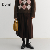 女士半身裙简约干练褶裥装 Dunst2025冬季 新品 饰长裙UDSK5D221