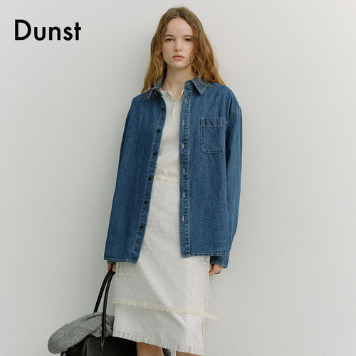 Dunst2026春季新品中性时尚水洗复古风宽松剪裁单宁衬衫UDSH6A102