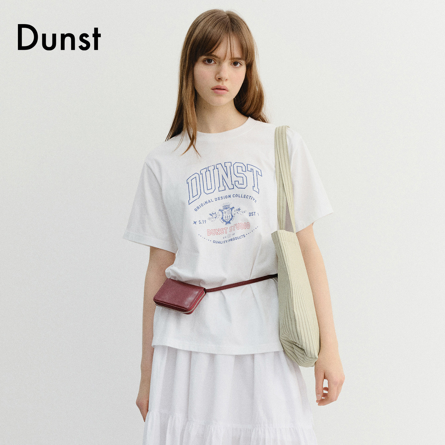 Dunst【允熙yunnnie同款】26夏季复古丘比特拱形装饰T恤UDTS6B129