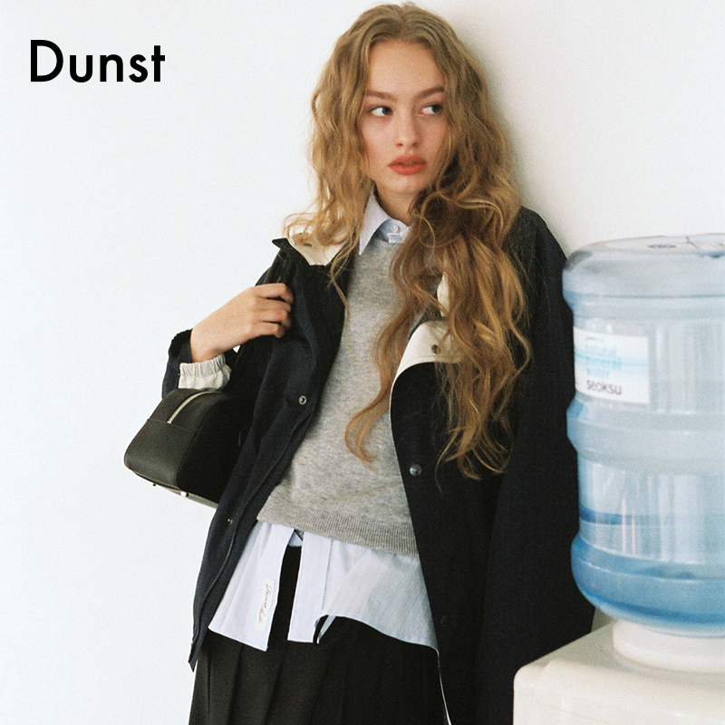 Dunst2025新款中性轻便撞色复古宽松休闲立领夹克外套UDJU5A108