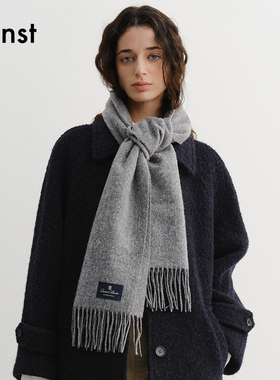 Dunst2025冬季新品围脖男女同款时尚流苏装饰开司米围巾UDMU5F102