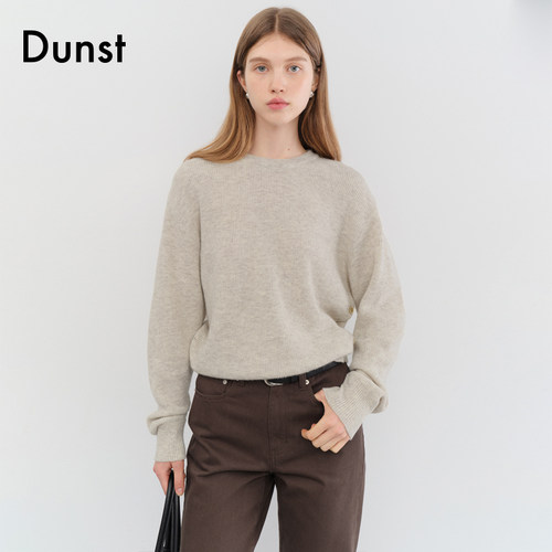 Dunst【24H同款】中性针织衫开衩细节纽扣装饰圆领毛衣UDSW5C107