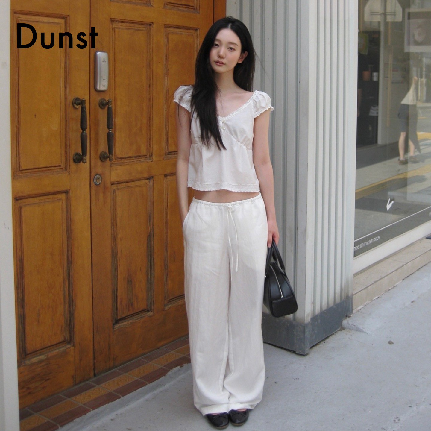 Dunst2026夏季新品女士简约直筒版型百搭款束腰休闲裤UDPA6B221