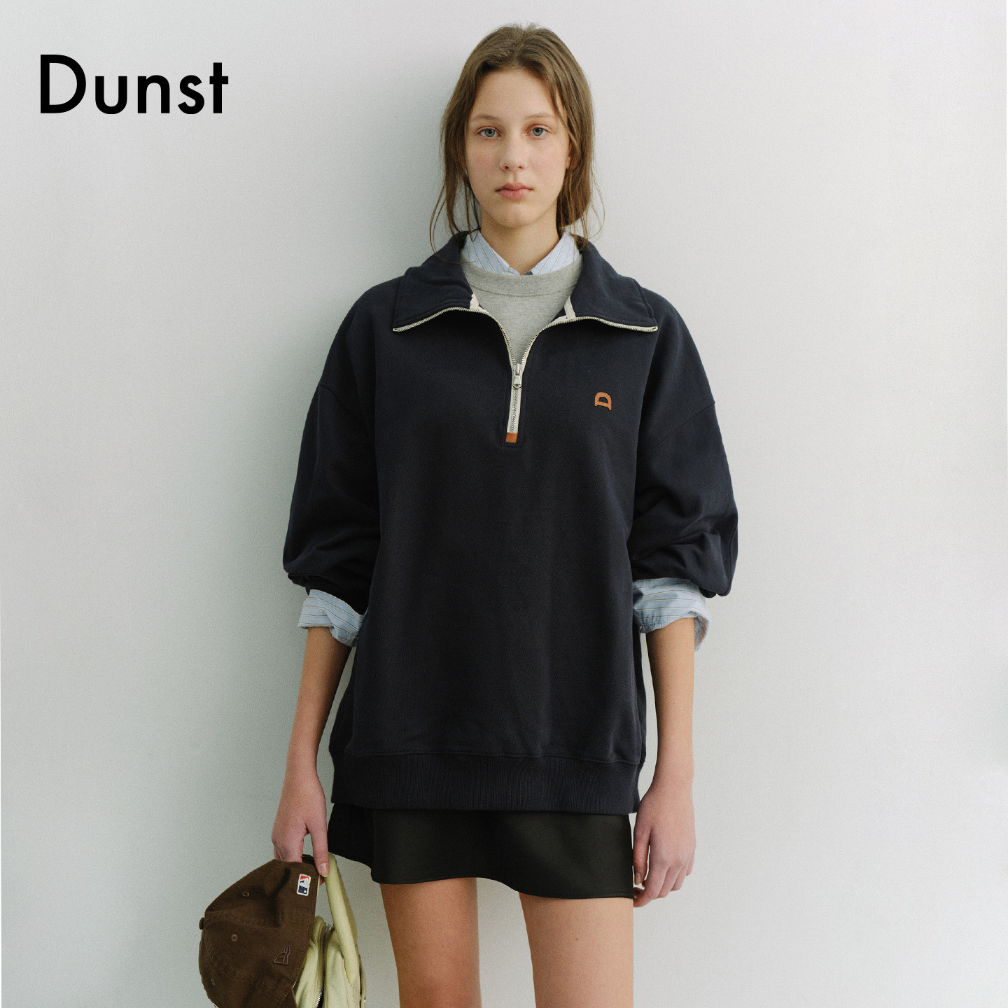 Dunst【艺只喵喵同款】2026春季新品中性简约半拉链卫衣UDTS6A107