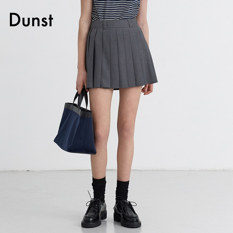 Dunst夏季款女士A字版型短裙显瘦时尚百搭迷你百褶裙UDSK5B233