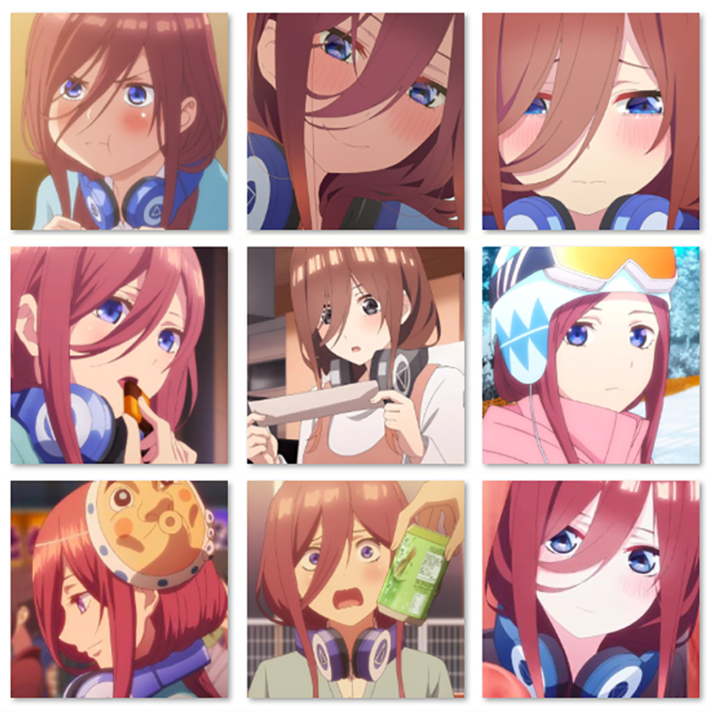 卡通动漫五等分的新娘花嫁中野三玖 diy数字油画填色手绘装饰画